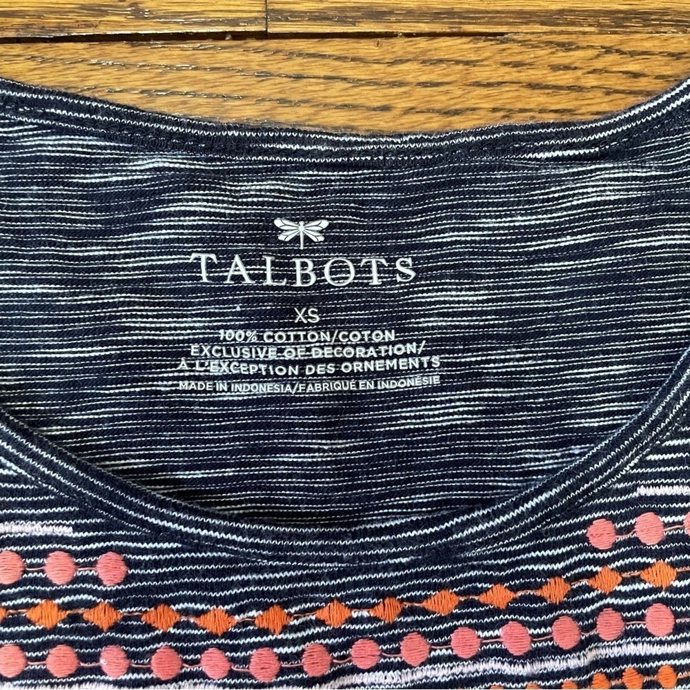**4/$12** Talbots Sleeveless Striped Top Tank Style - Black and White Size XS - Picture 3 of 5